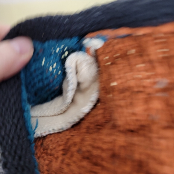 Womans Yarnworks Color Block Ramie Cotton Sweater Button V-Neck Size Large 12/14 - Picture 11 of 11